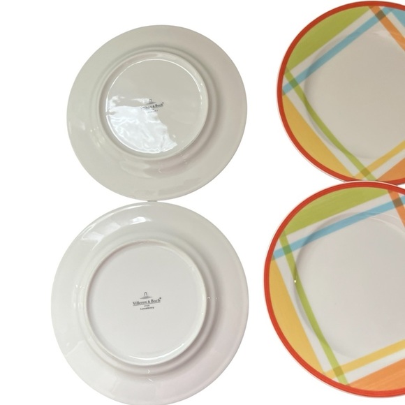 6 Villeroy & Boch Bonjour Monsieur Striped 8 1/4" Salad Side Plates - Picture 6 of 8